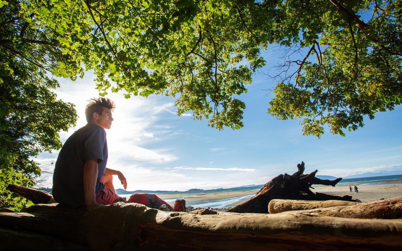 VIU Wide Shot Beach Student